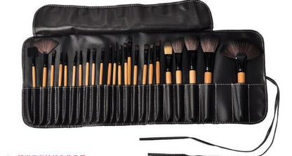 Gift Bag Of 24 Pcs Makeup Brush Sets featuring professional cosmetics brushes in a convenient roll-up case.