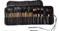 Gift Bag Of 24 Pcs Makeup Brush Sets featuring professional cosmetics brushes in a convenient roll-up case.
