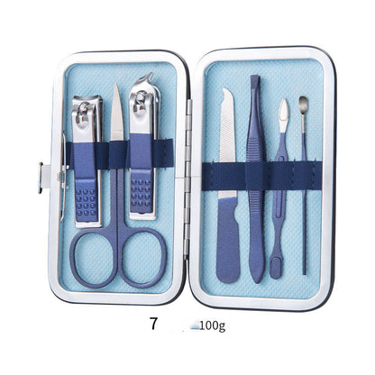 Professional Scissors Nail Clippers set including nail clippers, scissors, and tools in a compact case.