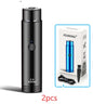Mini Electric Shaver Portable Car Rechargeable Shaver with charging cable and packaging.