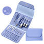 Professional Scissors Nail Clippers set in a stylish purple case with various nail care tools and scissors.