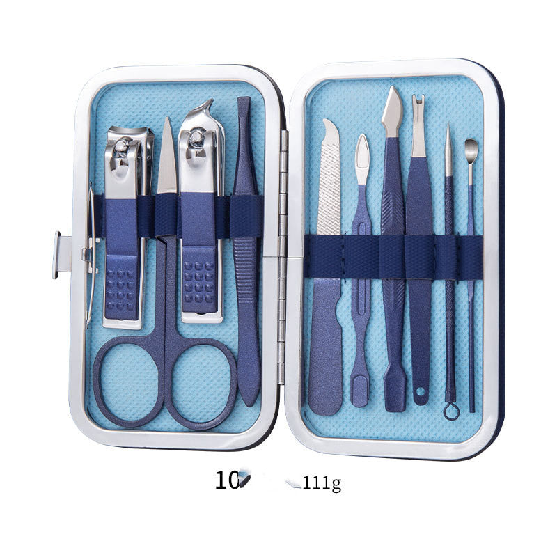 Professional Scissors Nail Clippers set including nail clippers, scissors, and tools in a compact case.