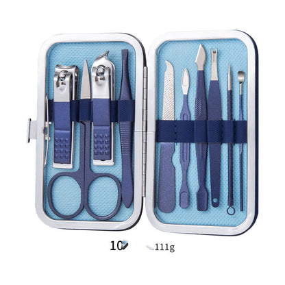 Professional Scissors Nail Clippers set including nail clippers, scissors, and tools in a compact case.