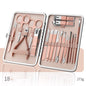 Professional Scissors Nail Clippers set displayed in a stylish case, featuring various nail tools and accessories.