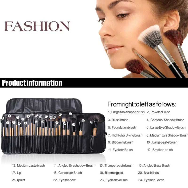 Gift Bag Of 24 Pcs Makeup Brush Sets showcasing professional cosmetics brushes for makeup application.