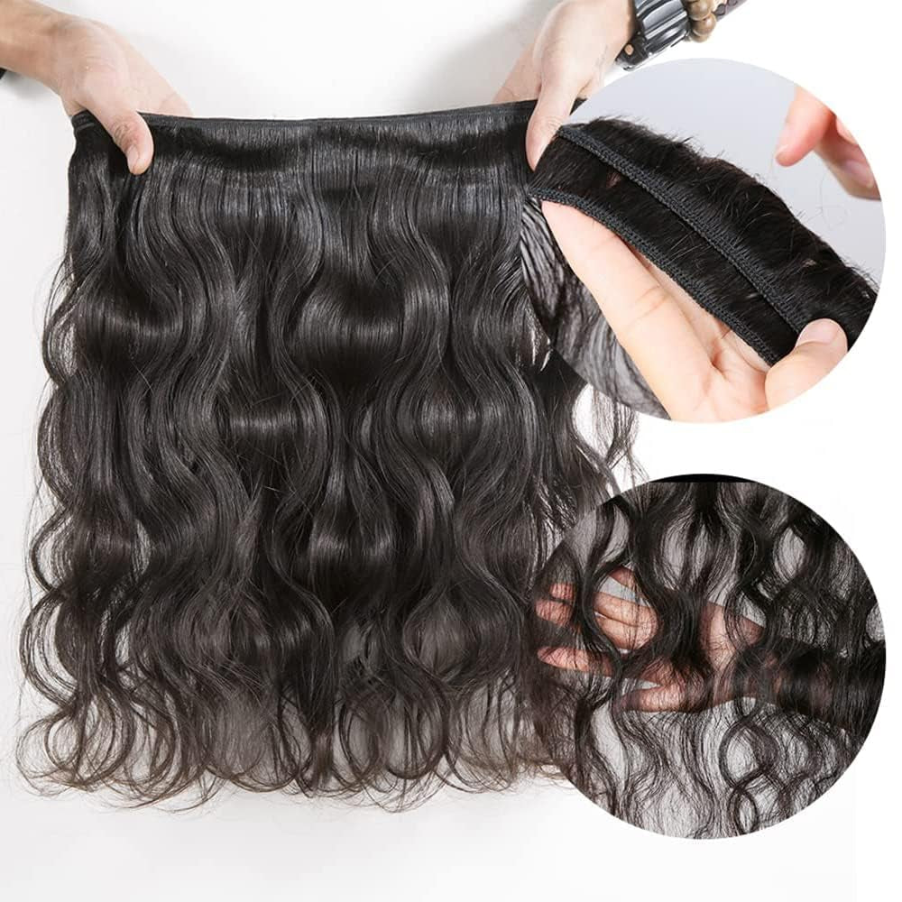 Body Wave Bundles Human Hair 18 20 22 Inch 10A Brazilian Body Wave Human Hair Bundles 100% Unprocessed Full and Thick